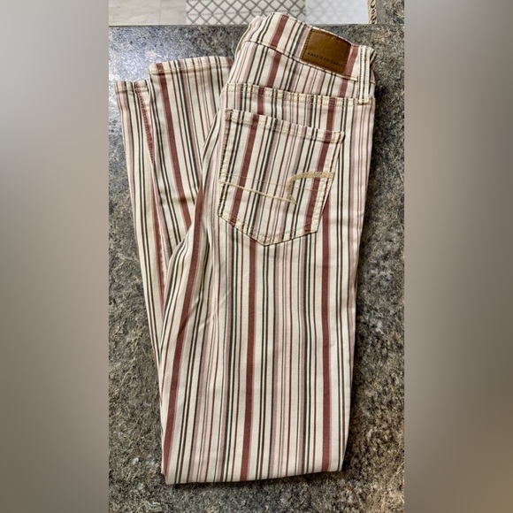American Eagle Outfitters Striped Jeans - Brown and Cream - Picture 5 of 6